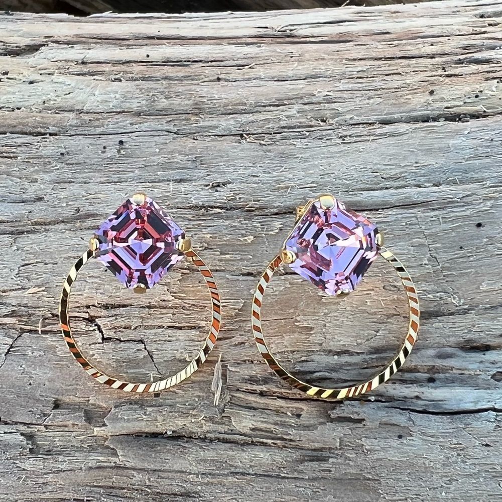 Handcrafted Earrings with Swarovski Crystal - Picture 2 of 6